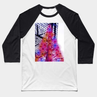 Street Christmas tree decoration in colorful neon lights Baseball T-Shirt